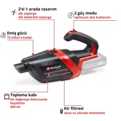 Einhell Te-Hv 18/06 Li - Solo Akülü El Süpürgesi (2347190)