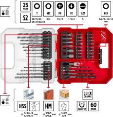 Einhell Delici Ve Vidalama Uç Seti 40 Parça L-Case Kutu (49109053)