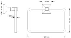SL 41077-K Karlim® Salda Serisi Kare Havluluk KROM