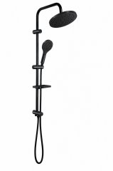 KDR 10.33.C Karlim® Kontra Point Tepe Duş  Set Black- Black Krom Boru & Krom Spiral
