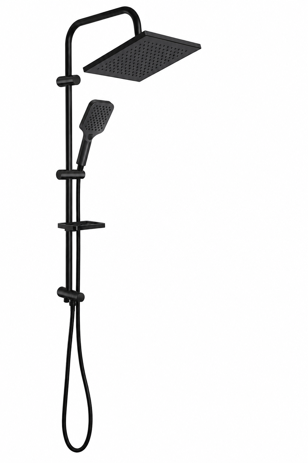 KDS 20.33.C Karlim® Neta Point Sürgülü Duş Set Black- Black Krom Boru & Krom Spiral