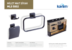 ML 5002 Karlim® Milet Serisi 3'lü Aksesuar Set ( Kare Havuluk - İkili Askılık - Kapaklı Kağıtlık 12 cm ) SİYAH