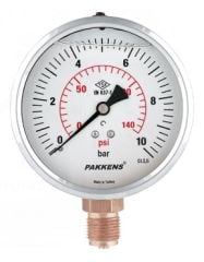 MANOMETRE GLİSERİNLİ NW 100 ALT BAĞLANTILI 160 BAR