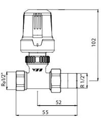 ECA TERMOSTATİK RADYATÖR VALFİ DÜZ 1/2