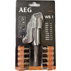AEG WB 1 Vidalama Köşe Adaptörü + 10 Parça Uç Seti