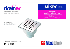 Mesa Alttan Ø50 Mm Çıkışlı 10*10 Yer Süzgeçi