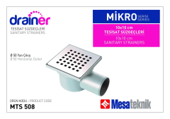 Mesa Yandan Ø50 Mm  Çıkışlı 10X10 Yer Süzgeçi