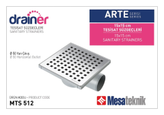 Mesa Yandan Ø50 Mm Çıkışlı 15X15 Yer Süzgeçi