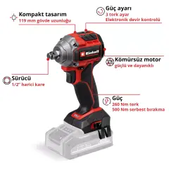 Einhell Tp-Cw 18/260-C Li Bl -Solo, Professıonal Akülü Darbeli Somun Sıkma (4510090)