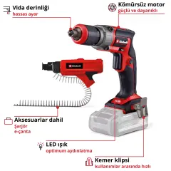 Einhell Tp-Dy 18 Li Bl +Magazine, Professıonal Akülü Alçıpan Vidalama (4261012)
