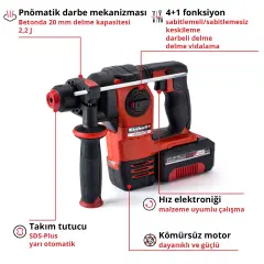 Einhell Plus Herocco Kit +5 (1X3,0 Ah), Akülü Pnömatik Matkap (4513975)
