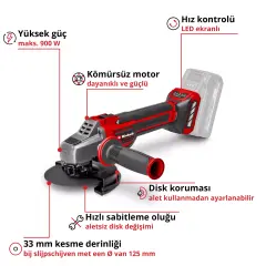 Einhell Tp-Ag 18/125 Ce Q Li -Solo Professıonal Akülü Avuç Taşlama Makinesi (4431155)