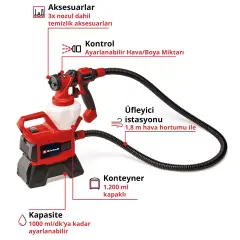 Einhell Te-Sy 18/90 Li - Solo, Akülü Sprey Boya Sistemi (4260040)